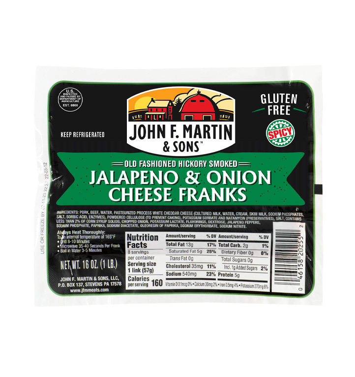 1 LB Jalapeño and Onion Cheese Franks